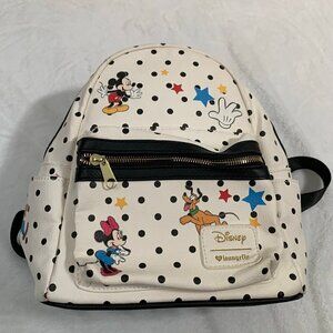 Disney Loungefly Mickey Mouse and friends polka dot mini backpack bag tote purse